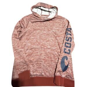 Costa Tech Hooded Sweatshirt in a marled brown/storm Men's small
